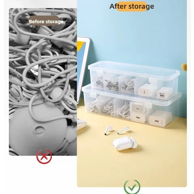 Transparent Data Cable Organizer Box 5