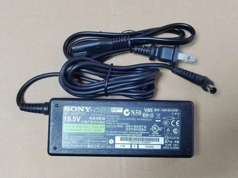 

19,5 в а 76 Вт адаптер переменного тока для Sony VGP-AC19V37