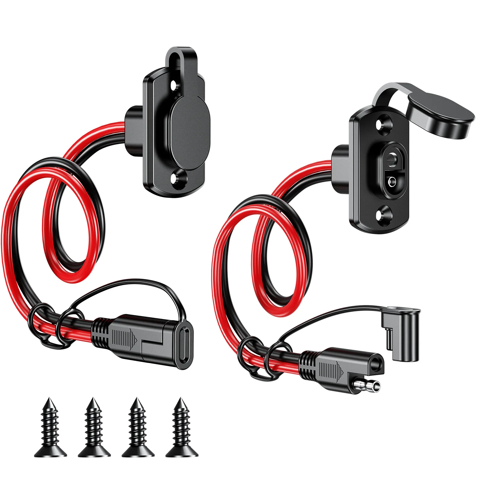 SAE quick connector harness 1/2pcs SAE extension cable 12AWG 30CM waterproof adapter male to female socket cable
