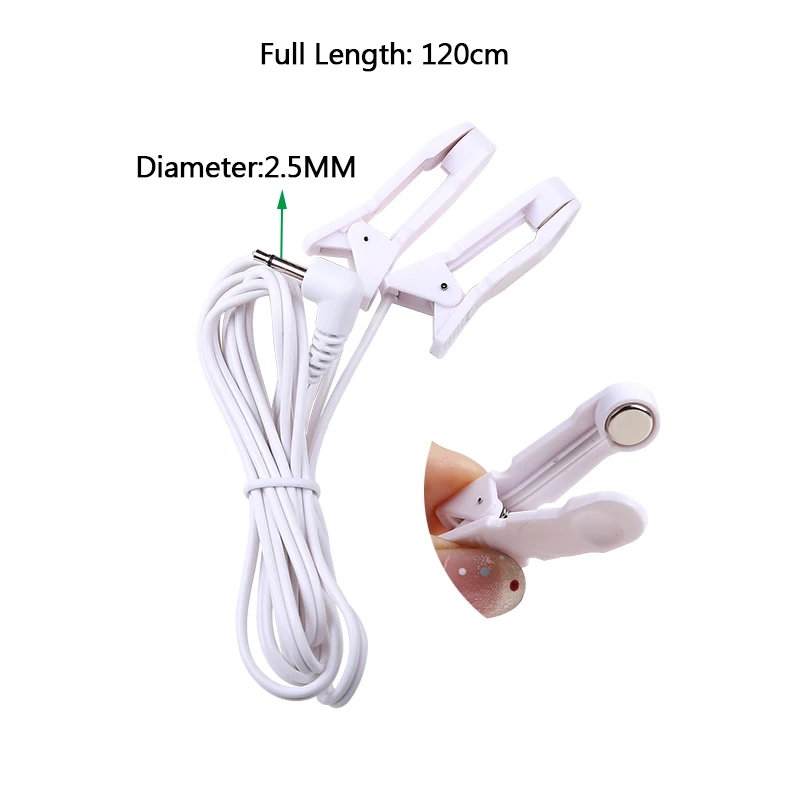 2 Ear Clips With 2 Way+4-Way Machine Massager Button Cable - Foto 10
