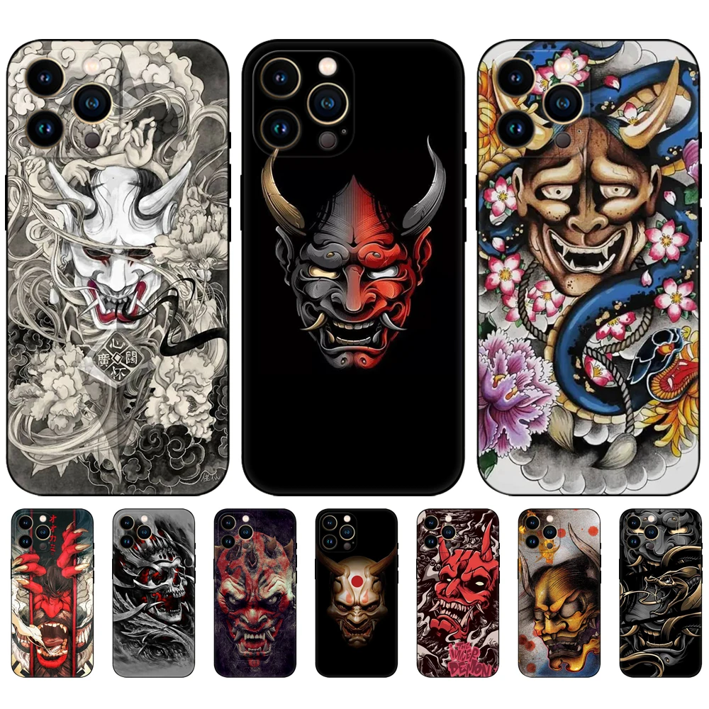 Custodia Per Telefono In Tpu Nero Per Samsung Galaxy S22 S20 S21 Fe Plus Ultra + S10 E Lite Cover Posteriore Demon Mask Mobile Funda Coque