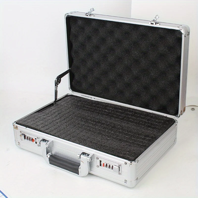 Portable Password Toolbox Aluminum Alloy Safety Equipment Storage Case with Sponge Precision Instrument Fall Protection Box 3