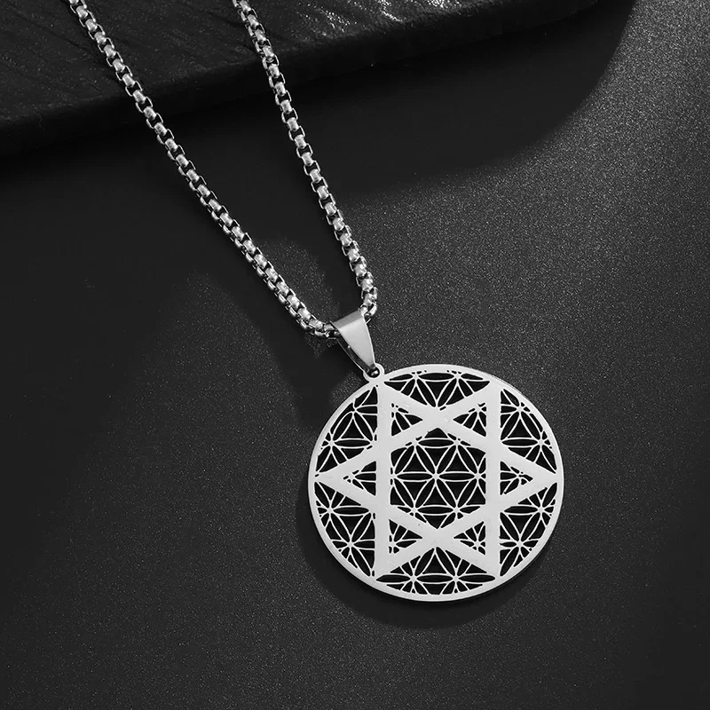 Witch Pentagram Necklace - Stainless Steel Pendant, 50cm Chain, Never Fade, For Women & Men - View #3