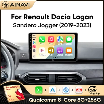 Radio para Auto Ainavi para Renault Dacia Logan Sandero Jogger 2019 2020 2021 2022 2023, Carplay Inalámbrico, Android Auto, 4G, Multimedia para Auto 1