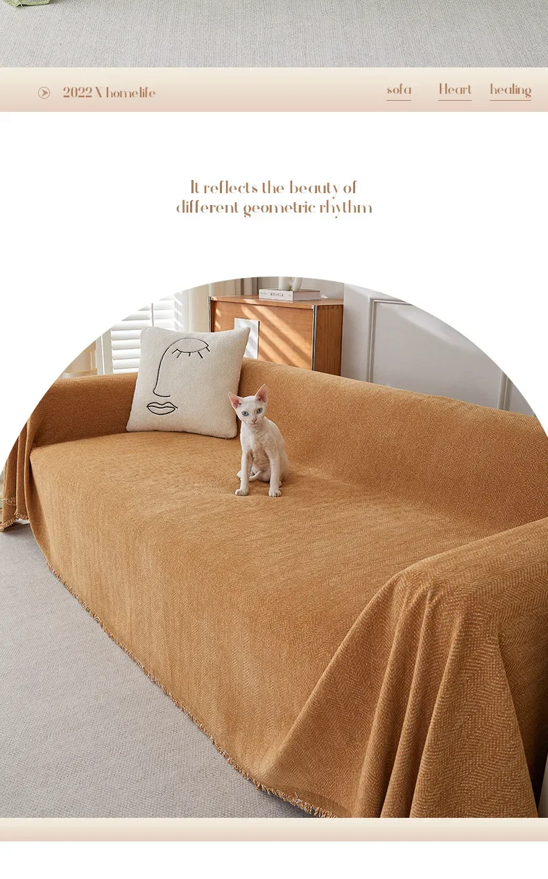 Chenille sofa cover image 5