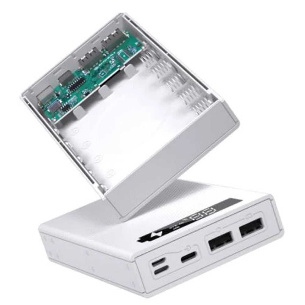 5X18650 Mobile Power Box Staccabile 18650 Portabatterie Scatola Di Ricarica Ricarica Qc 3.0 Pd Fai Da Te Shell-1