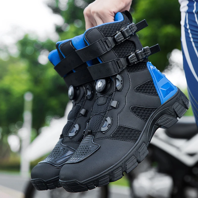 Motorcycle Boots Men's Mid-Calf Motocross Races Protective Breathable Non Slip Sports Shoes 1128