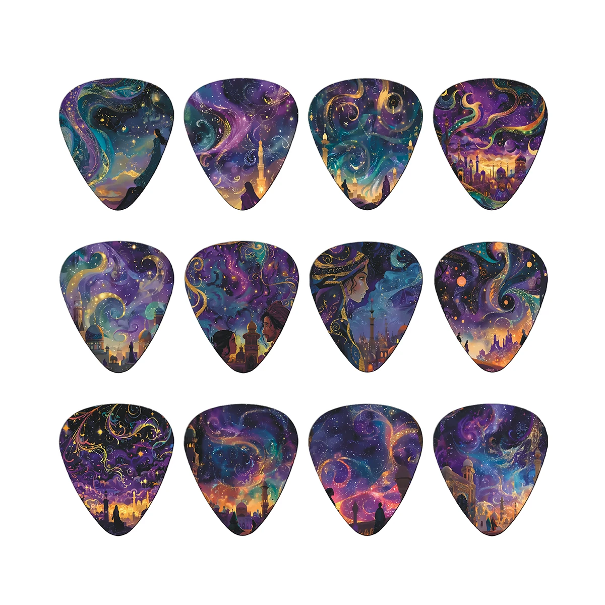 12pcs/set Guitar Paddles Cartoon Couples Acoustic Guitar Picks Musical Instrument Accessories Pick 0.46/0.71/1.0Mm Guitar Picks