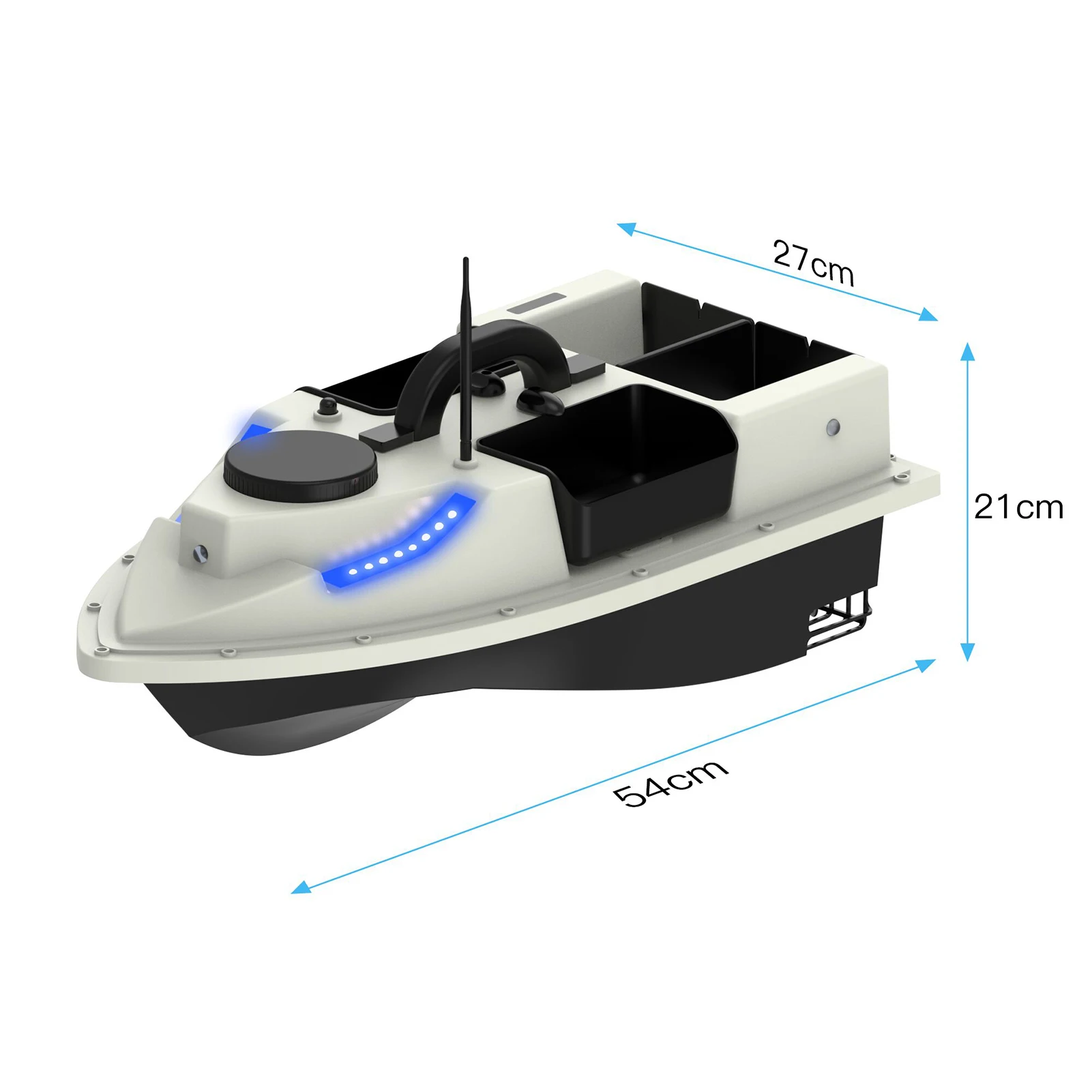 GPS RC Bait Boat 500M Wireless Remote Control Fishing Feeder Boat Ship  Fishing Bait Boat with with 4 Bait Containers 2KG Load