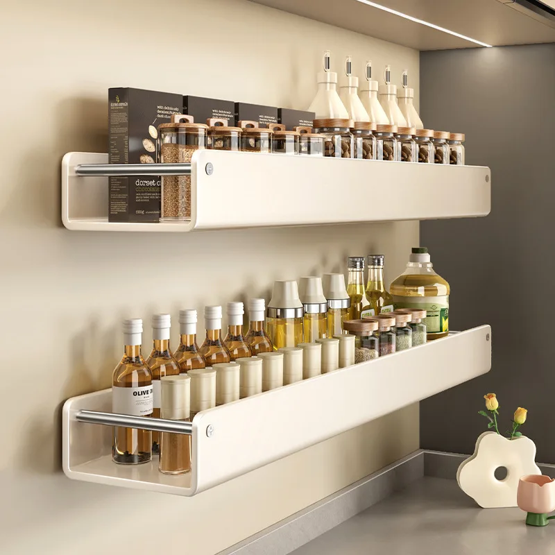 

Kitchen Racks, Punch-free Wall-hung Seasoning Racks, Multifunctional Wall-mounted Seasoning Bottles and Cans, Detachable