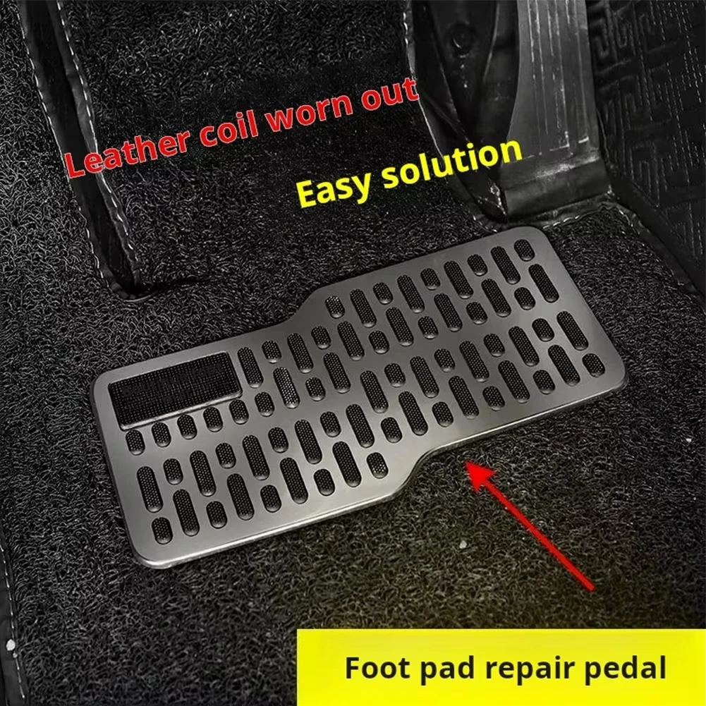 Car Foot Rest Pedal Board Floor Carpet Mat Anti-Slip Stainless Steel Heel Pad Car Truck Suv Accessories Car Pedals