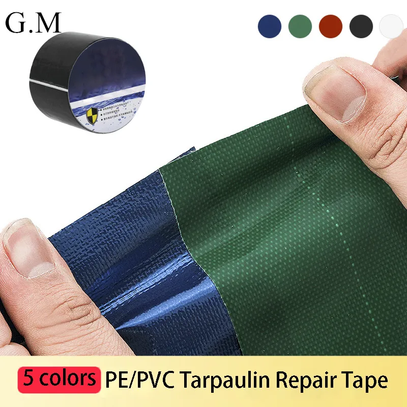 PE/PVC Tarpaulin Special Leak Repair Tape Waterproof Adhesive Repair Tape for RV Tent Picnic Tent Rainproof Cloth Adhesive Tape