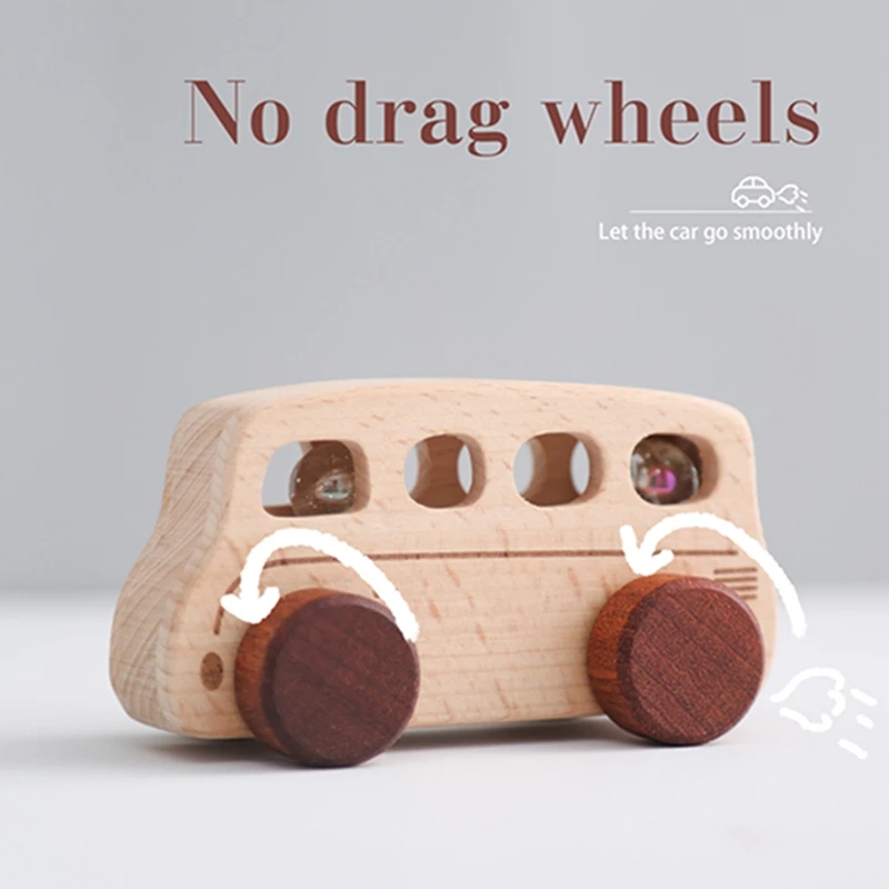 سيارة "بيبي باص" الخشبية الناعمة (Mini Wooden Car)