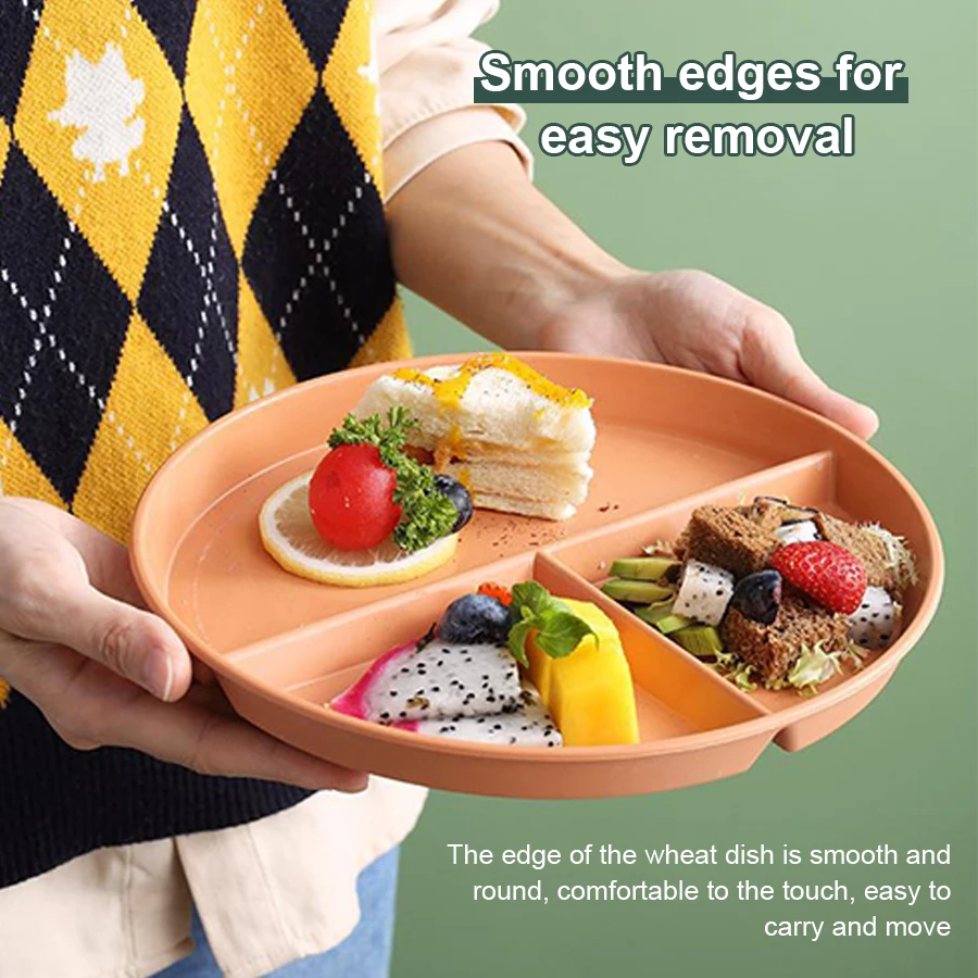 Assiette à grille de 23cm Assiette de réduction de graisse Assiette de riz  à trois grilles pour enfants Assiette de petit déjeuner à dessert séparée  Cuisine - AliExpress, image size:900x900