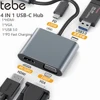 Tebe USB-C Hub 4 IN 1 Type-c to 4K HDMI-adapter VGA USB 3.0 Splitter with 100W PD Fast Charging for Macbook Dell Lenovo Huawei 1