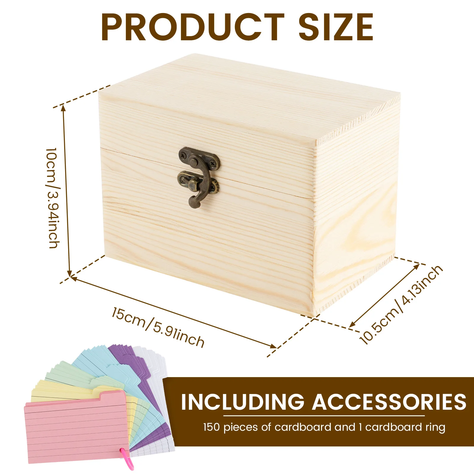 Wooden Business Card Storage Box Organizer