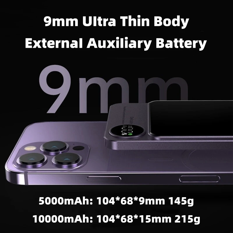 10000mAh 마그네틱 보조배터리 15W 마그네틱 무선 급속 충전기 iPhone 15 14 13 12 휴대용 보조배터리 외부 배터리 팩용