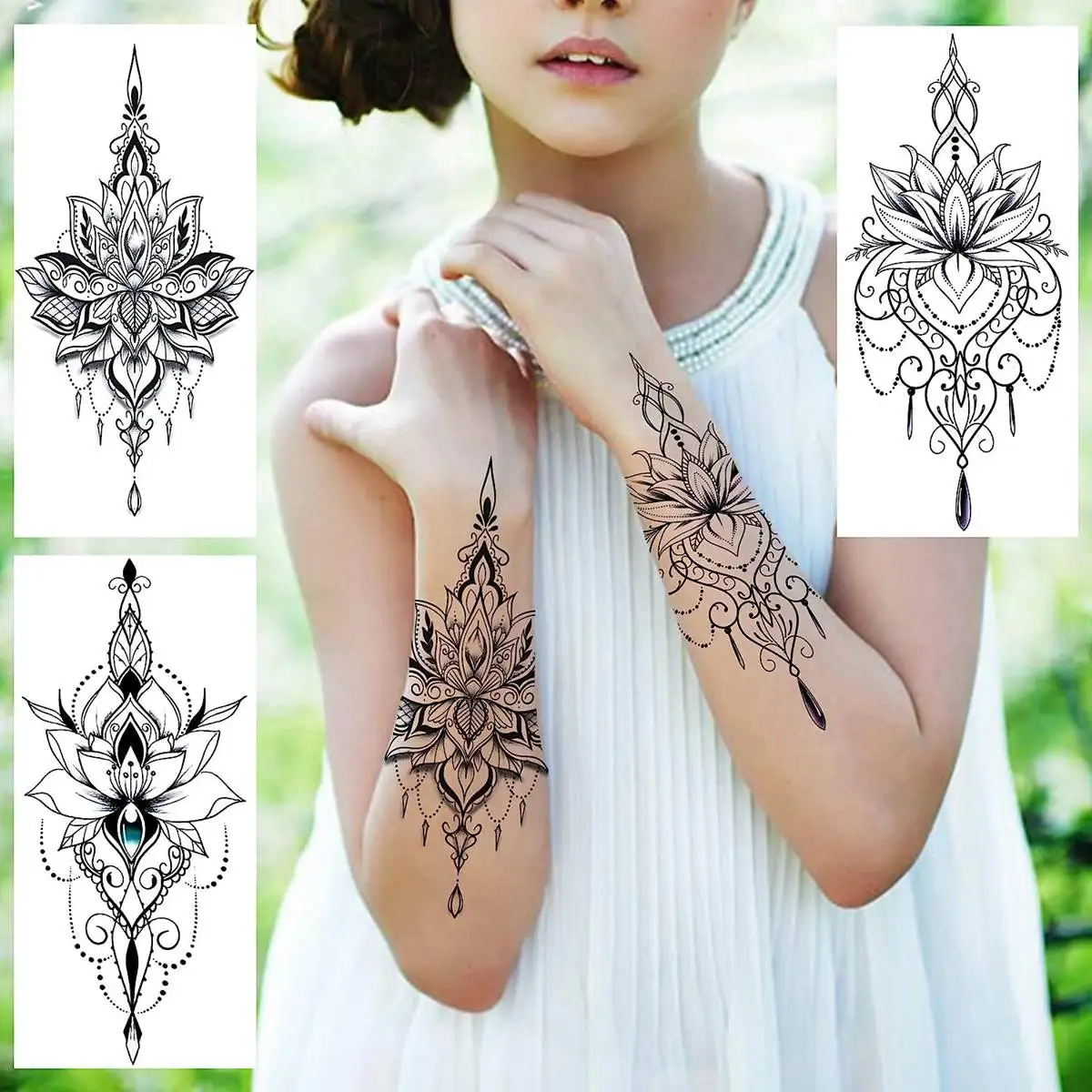 Golecha Henna Braun Kaufe 10 Blatt Schwarze Henna Für Frauen Mädchen Arm  Tattoo Gefälschte Mandala Blume Stammes-Tiere Tattoo Aufkleber Traumfänger  Zum Preis Ab 6.01 Temporäre Tattoos, image size:1200x1200
