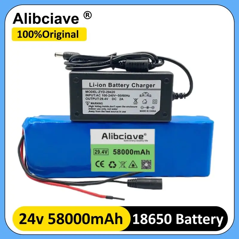 

24V 58Ah 7s3p 18650 battery lithium battery 24v 58000mAh electric bicycle moped electric lithium ion Battery pack + Charger