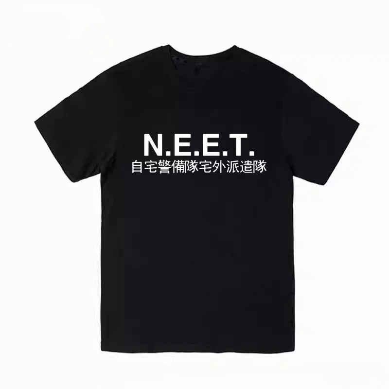 NEET Bedrucktes Kurzarm-T-Shirt des Home Security Team, Rundhals-Halbarm-Shirt für japanische Gaming-Jungen und Mädchen