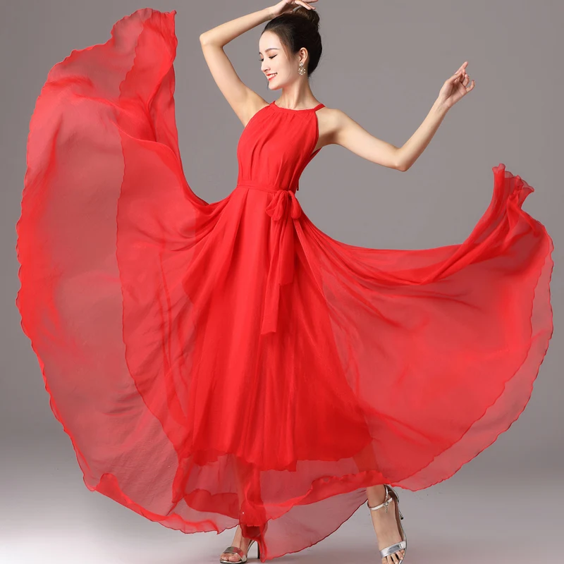 

Spring New Sundress Chiffon Photo Bohemia Suspenders Beach Maxi Dress Summer Elegant Dresses Lightweight Sexy bridesmaid Red