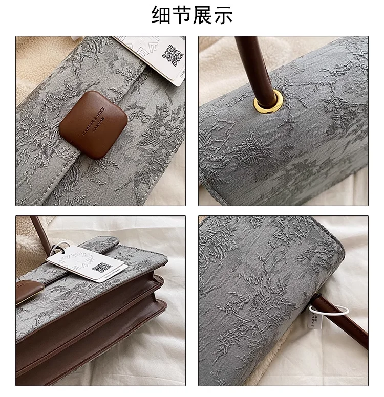 French Elegant Print Underarm Bags For Women Chic Designed Vintage Shoulder Bag Office Lady Personality Pack Bolso Mujer