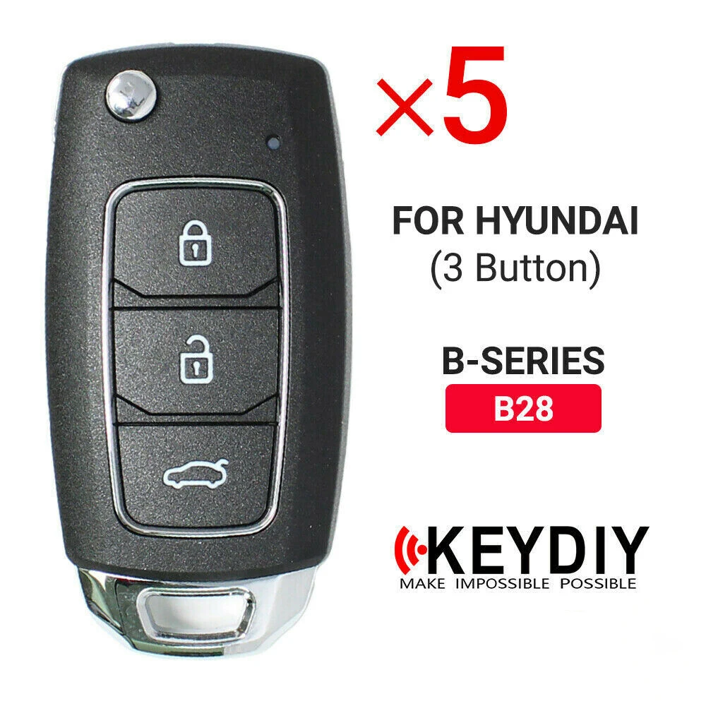 

5x KEYDIY Universal Car Flip Remote Key For Hyundai B-Series 3 Buttons B28