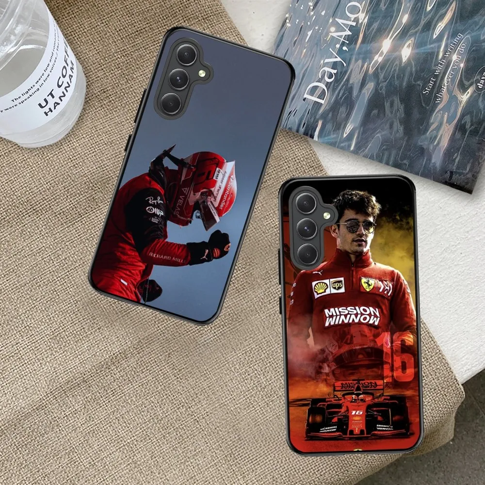F1 Racing C-Charles 16 Leclerc  Phone Case For Samsung Galaxy A73 A54 A42 A34 A30-A20 A24 A14 A10S Soft Black Phone Cover