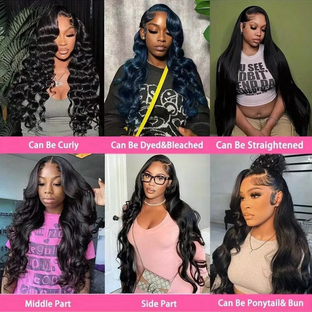 40 42 Inch 13x4 13x6 HD Transparent Body Wave Lace Frontal Wigs For Women 250 Density Preplucked 5x5 Closure Lace Wig Human Hair 3