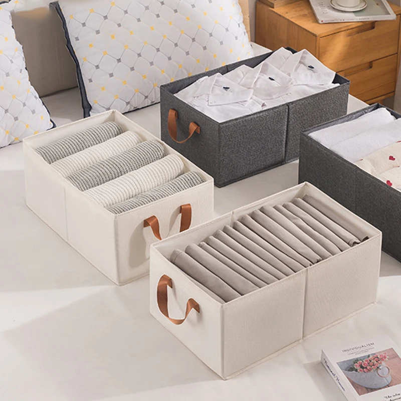 Foldable Jeans Sweater Storage Closet Organizer Clothes Boxes Student Dormitory Wardrobe T-shirt Pants Clothing Separation Box 4
