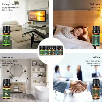 6-Piece Essential Oil Set with 6 Fragrance Options -Oils for Aromatherapy, Used For Diffuser Aroma Relax 6