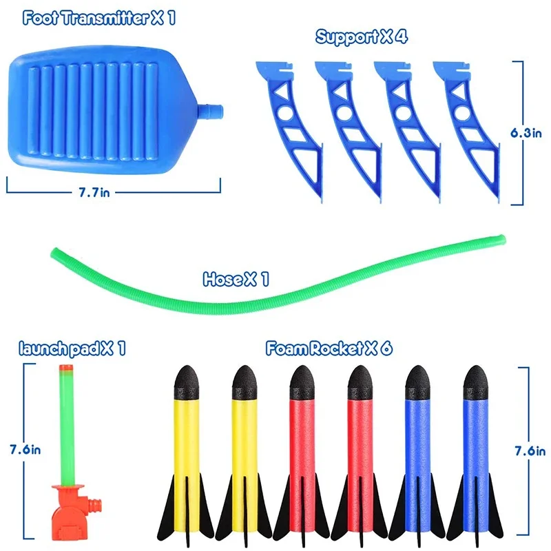 Air Rocket Toy Kid Foot Pump Launcher Outdoor Air Pressed Stomp Soaring Rocket for Children