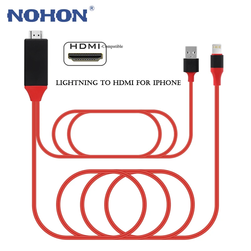Cable Lightning a HDMI para iPhone 14, 13, 12, 11 Pro Max, Xs, iPad, 4K