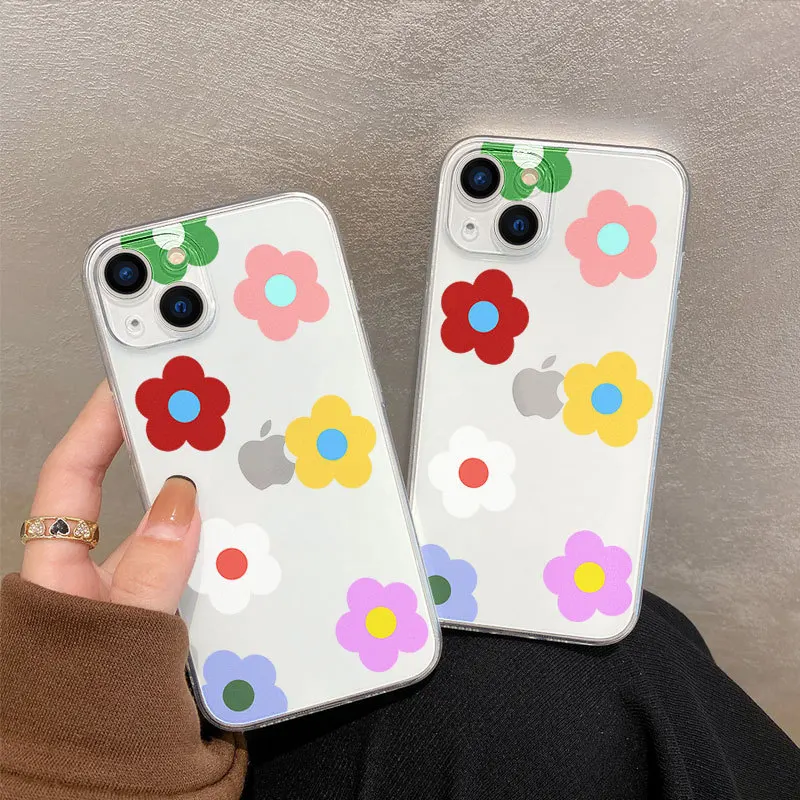 Flower Apple Phone Case Suitable for iPhone 15pm Apple 14 Soft Case 12 Fresh 11 Minimalist 13