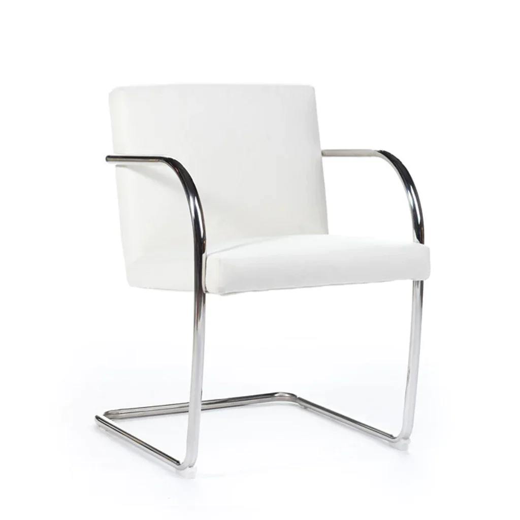 Nordi Designer Leather Brno Tubular Chair Minimalist Casual Armchair Adult Single Seat Modern Sofa Furniture Piece Dining Chairs