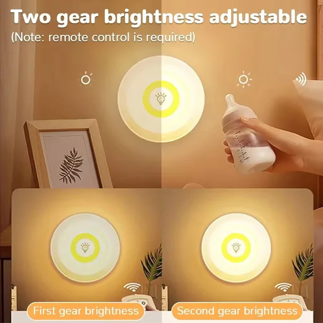 Wireless Kitchen Light with Remote Control Dimmable Night Lamp Battery Powered Under Cabinet LED Lights for Closet Bedroom 3