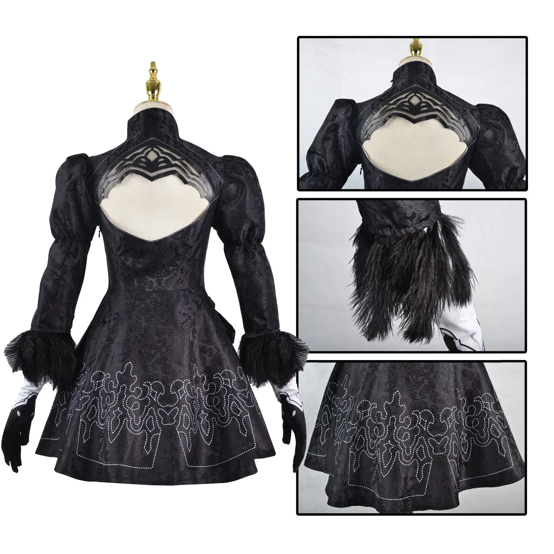  Family Wednesday Costume Vintage Goth Black Raven Dance Dress  Cosplay Women Girl Tulle Lace Skirt Halloween Party Outfit (3XL-Dress):  Clothing, Shoes & Jewelry
