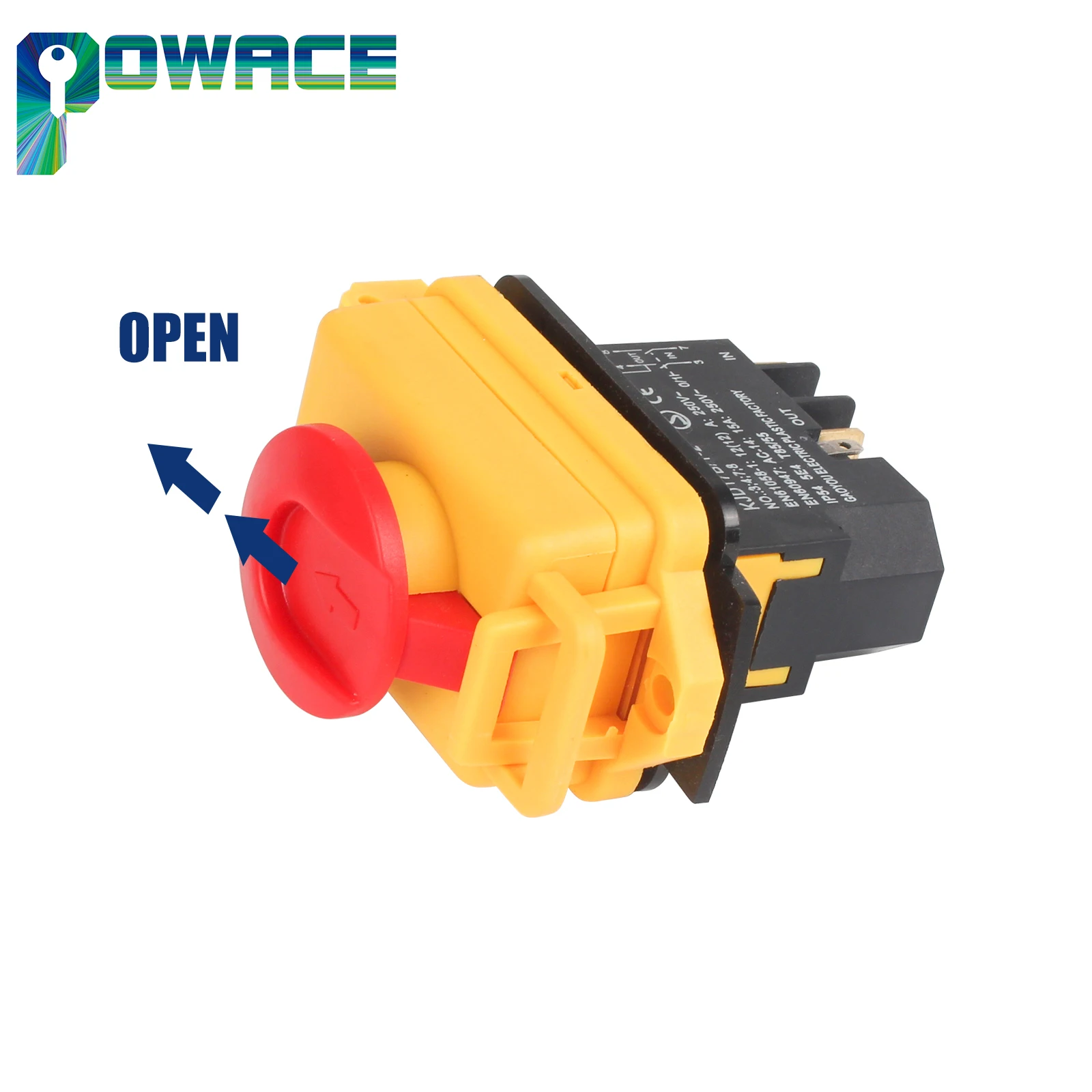 Mini Lathe Accessories KJD17B/1-2 4 PIN Emergency stop switch ON-OFF Momentary Reset Push Button