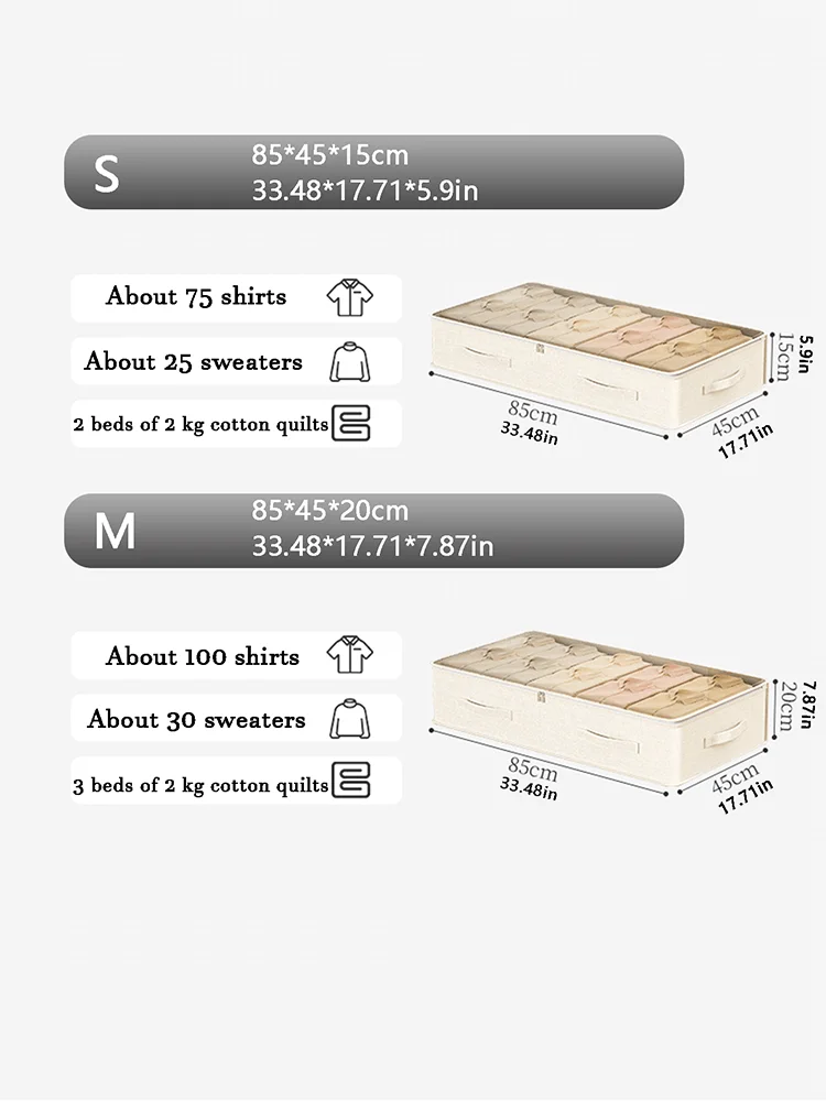 1PC Fabric perspective bed bottom storage bag, clothing storage bag, suitable for storing empty space under the bed at home 6