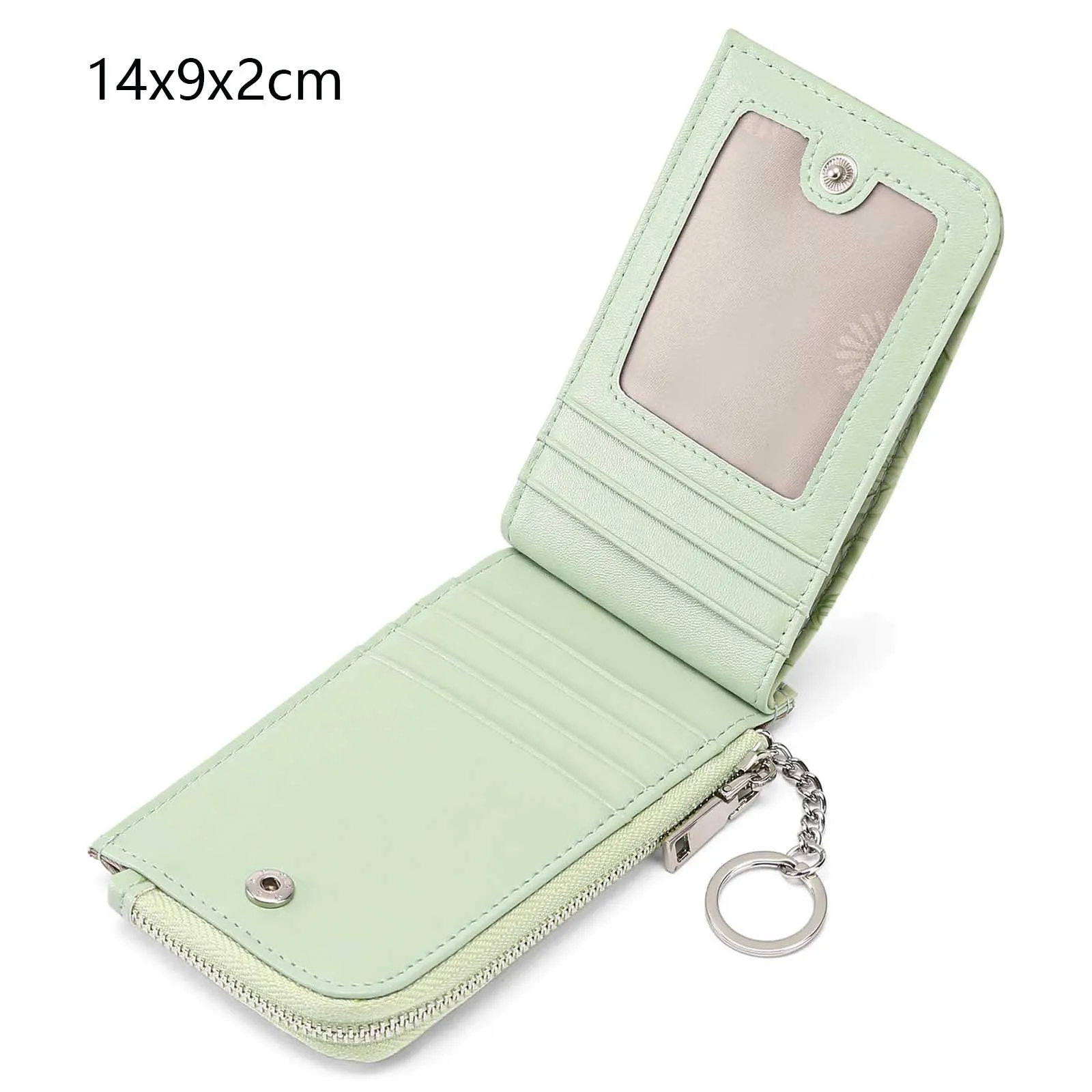 Ladies Zip Coin Purse with Key Ring Embossed Design Multi Card Slots Large Capacity Wallet Fashion Accessories Carteira
