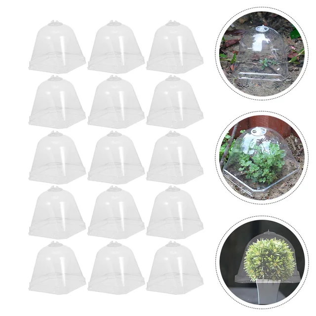15 Dcs Bell Protector Sucmulans Kerti Cloche Tiszta Konténer Virág Edény Burkolat Fagyasztó Borító Páratartalom Borítás