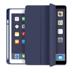 Premium Smart Tablet Case with Pencil Holder and Auto Sleep/Wake Function for 2019 iPad AIR 3 10.5 (Navy blue)