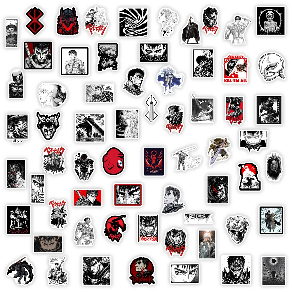 Anime Decorative Stickers Comics Berserk Guts Dark Fantasy DIY Gift Waterproof Decal Laptop Phone Scrapbook Luggage Bottles