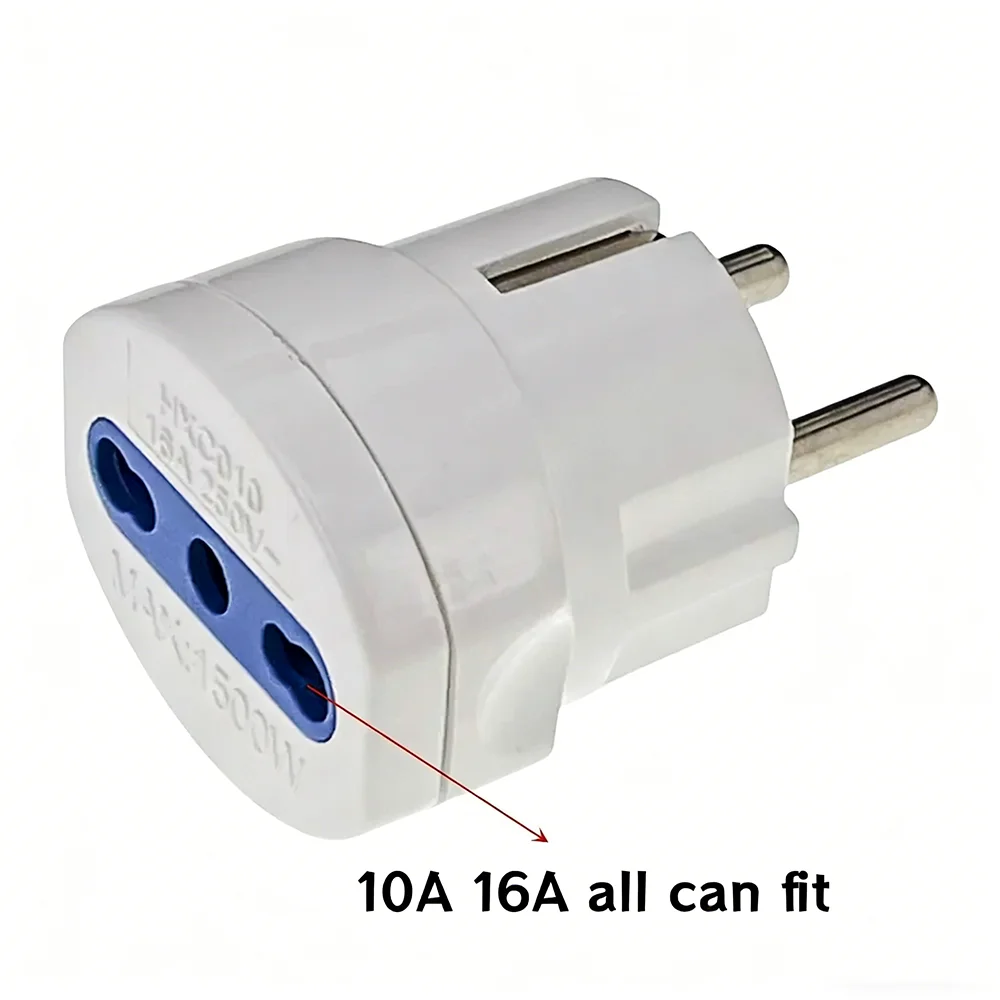 Universal Italy to EU Type-F Plug Adapter - European Travel Power Converter