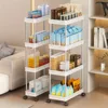 Multi - Layer 360° Rotating Storage Cart in ABS - Space - Saving, for Dorms & Kitchen,bathroom,Non-slip and durable 5