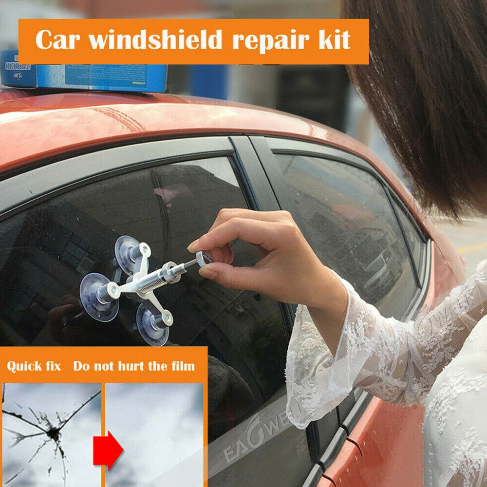 Car Glass Repair Kit Windscreen Windshield Window Polisher Set Chip Crack Polishing Fixed