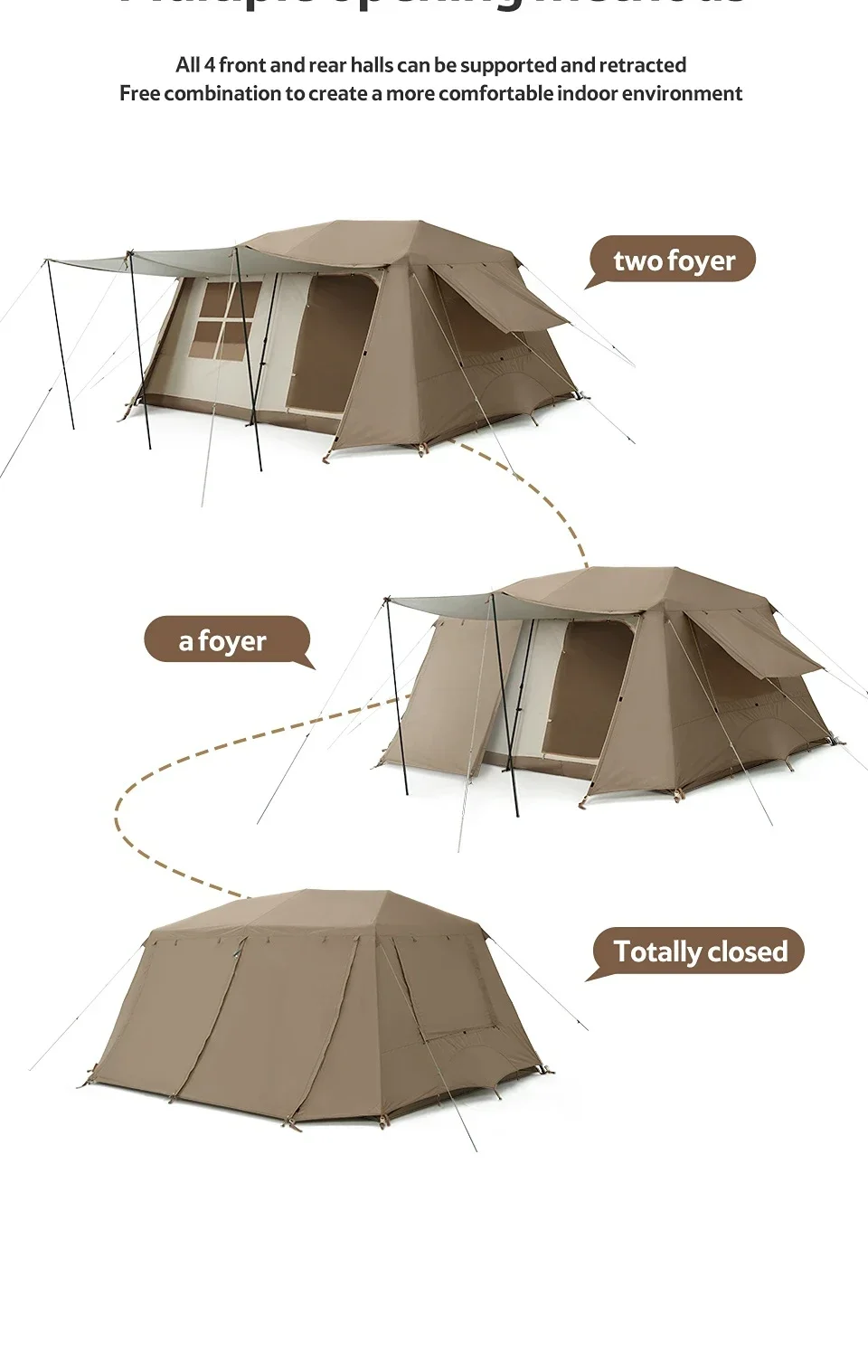 13㎡ Outdoor Camping Two-Bedroom 5-8 People Family Tent Village 13 Automatic Tent Outdoor House Free Shelter 12 13㎡ Outdoor Camping Two-Bedroom 5-8 People Family Tent Village 13 Automatic Tent Outdoor House Free Shelter 5