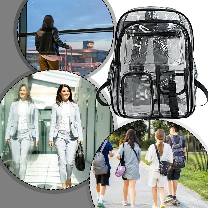 Cute Clear Backpack Cute Clear School Bag Cute Large Book Bag Heavy Duty Transparent Bookbag For School Supplies