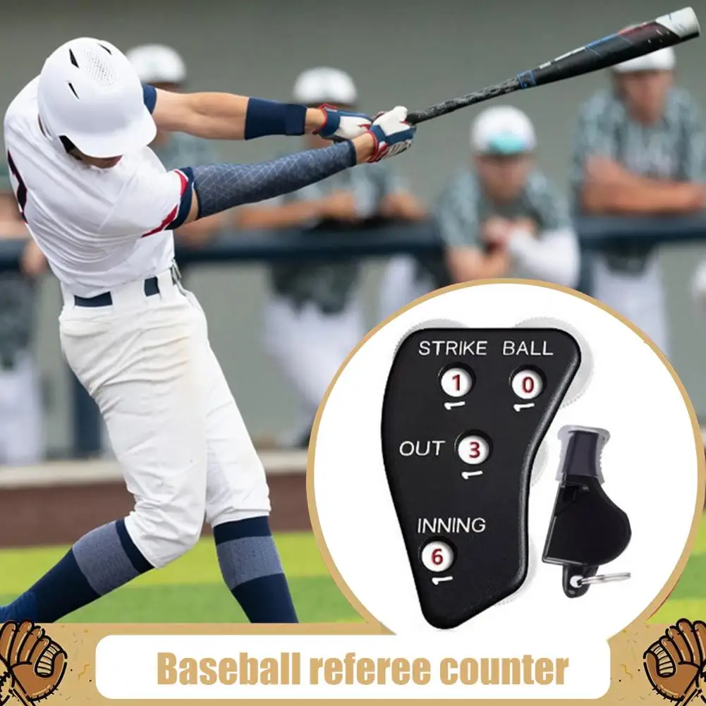 Baseball Umpire Clicker Shape Non-slip 4 Wheel Design Grip Baseball Counter Clicker With Referee Whistle Sports Supplies 20 pcs pearlescent whistle cover sleeve protectors survival covers plastic referee supplies