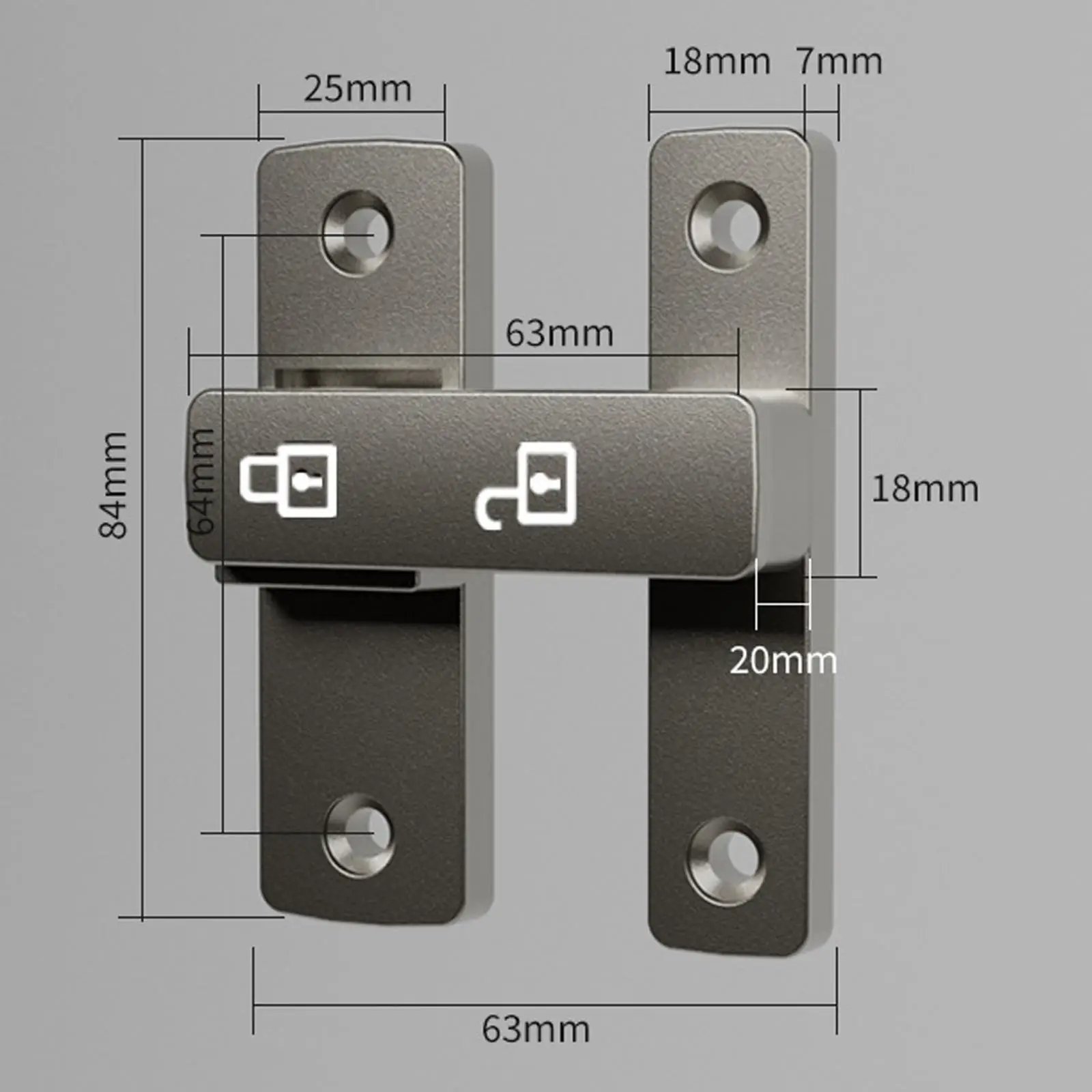 Barn Door Lock Latch 180&deg; Luminous Door Buckle for Family Bedrooms